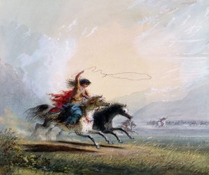 Donna Shoshone che cattura un cavallo, 1837